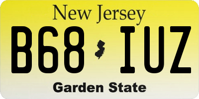 NJ license plate B68IUZ