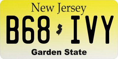 NJ license plate B68IVY