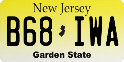 NJ license plate B68IWA