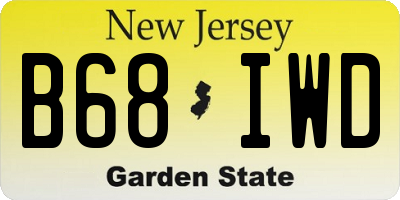 NJ license plate B68IWD
