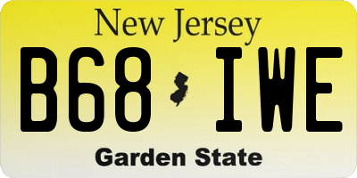 NJ license plate B68IWE
