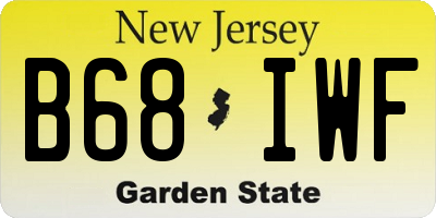 NJ license plate B68IWF