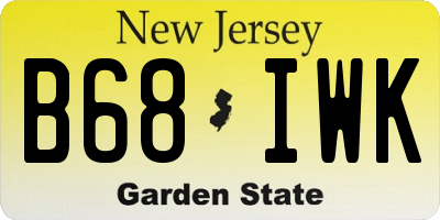 NJ license plate B68IWK