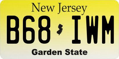 NJ license plate B68IWM