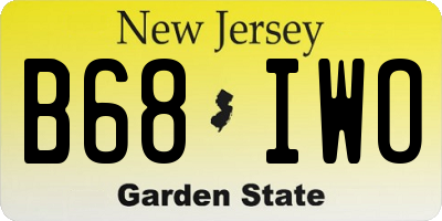 NJ license plate B68IWO