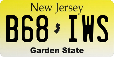 NJ license plate B68IWS