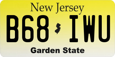 NJ license plate B68IWU