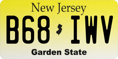 NJ license plate B68IWV