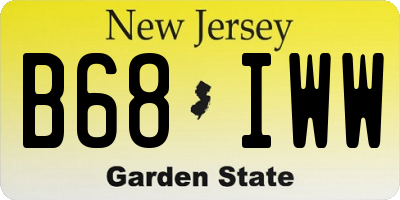 NJ license plate B68IWW
