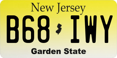 NJ license plate B68IWY