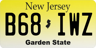 NJ license plate B68IWZ