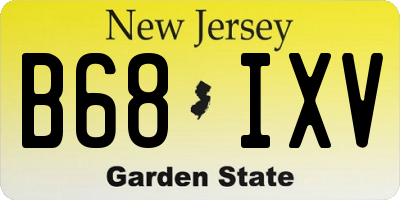 NJ license plate B68IXV
