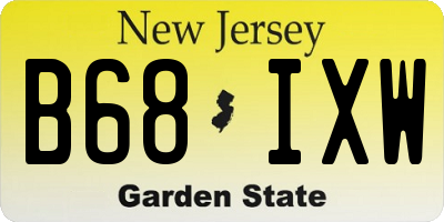 NJ license plate B68IXW