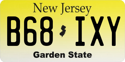 NJ license plate B68IXY