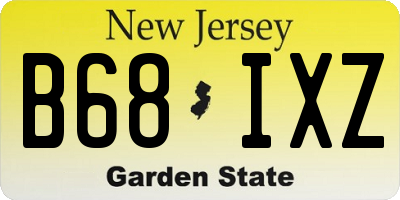 NJ license plate B68IXZ