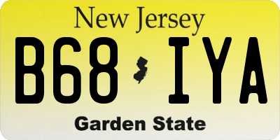 NJ license plate B68IYA