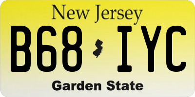 NJ license plate B68IYC