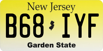 NJ license plate B68IYF