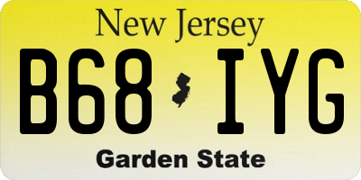 NJ license plate B68IYG