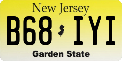 NJ license plate B68IYI