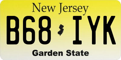 NJ license plate B68IYK