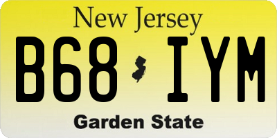 NJ license plate B68IYM