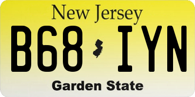 NJ license plate B68IYN
