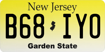 NJ license plate B68IYO