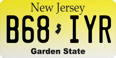 NJ license plate B68IYR
