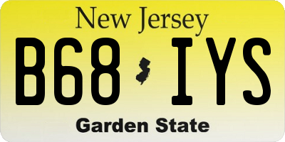 NJ license plate B68IYS