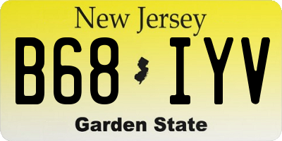 NJ license plate B68IYV