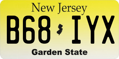 NJ license plate B68IYX