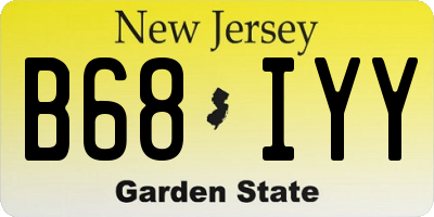 NJ license plate B68IYY
