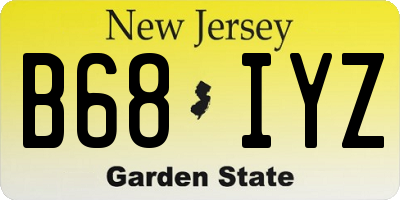 NJ license plate B68IYZ