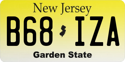 NJ license plate B68IZA
