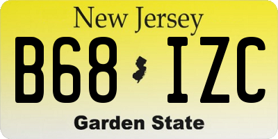 NJ license plate B68IZC
