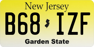 NJ license plate B68IZF