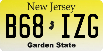 NJ license plate B68IZG