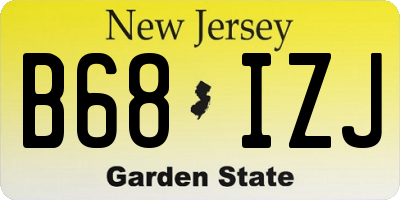 NJ license plate B68IZJ