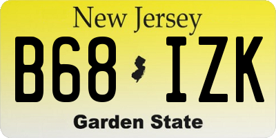 NJ license plate B68IZK