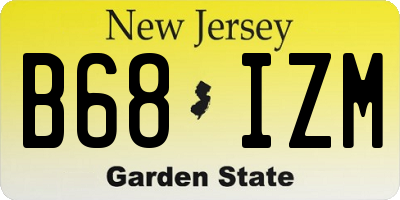 NJ license plate B68IZM
