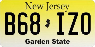 NJ license plate B68IZO