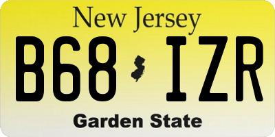 NJ license plate B68IZR