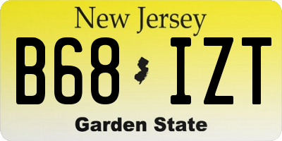 NJ license plate B68IZT
