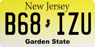 NJ license plate B68IZU