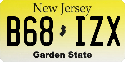 NJ license plate B68IZX
