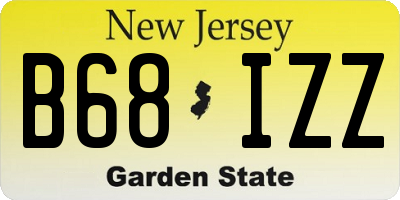 NJ license plate B68IZZ