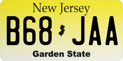 NJ license plate B68JAA