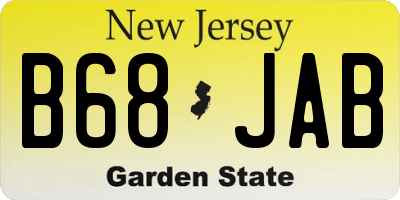 NJ license plate B68JAB
