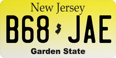 NJ license plate B68JAE